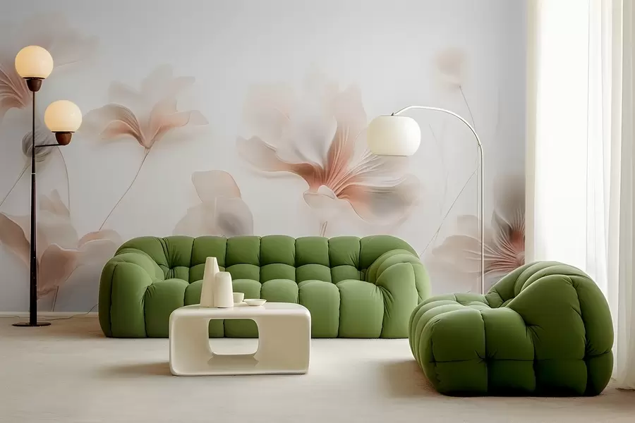 Murales de pared Flores elegantes en colores pastel w02759 murales de pared Flores elegantes en colores pastel w02759