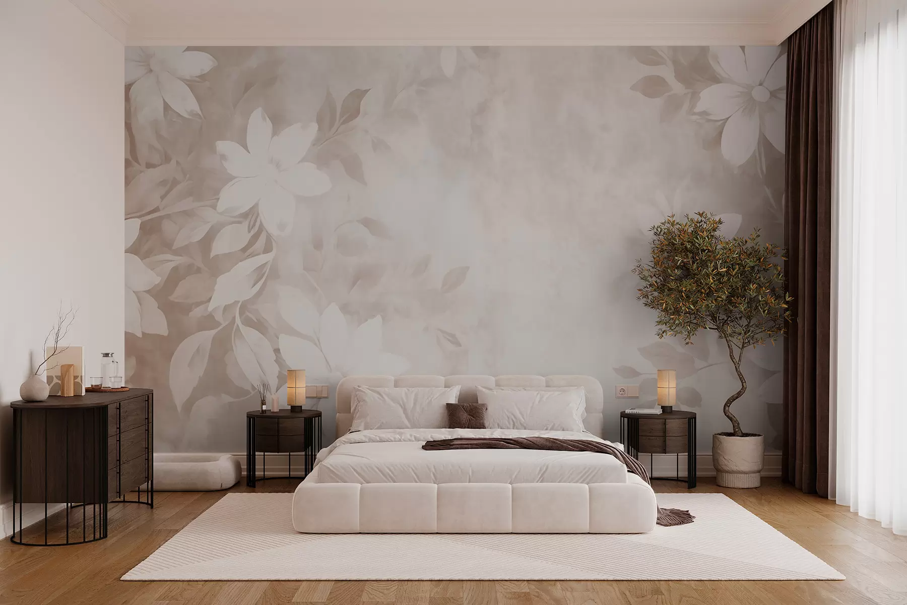 murales de pared Fondo floral delicado w02815