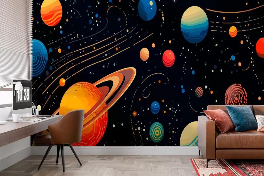 Murales de pared Sistema espacial de planetas w02816 murales de pared Sistema espacial de planetas w02816
