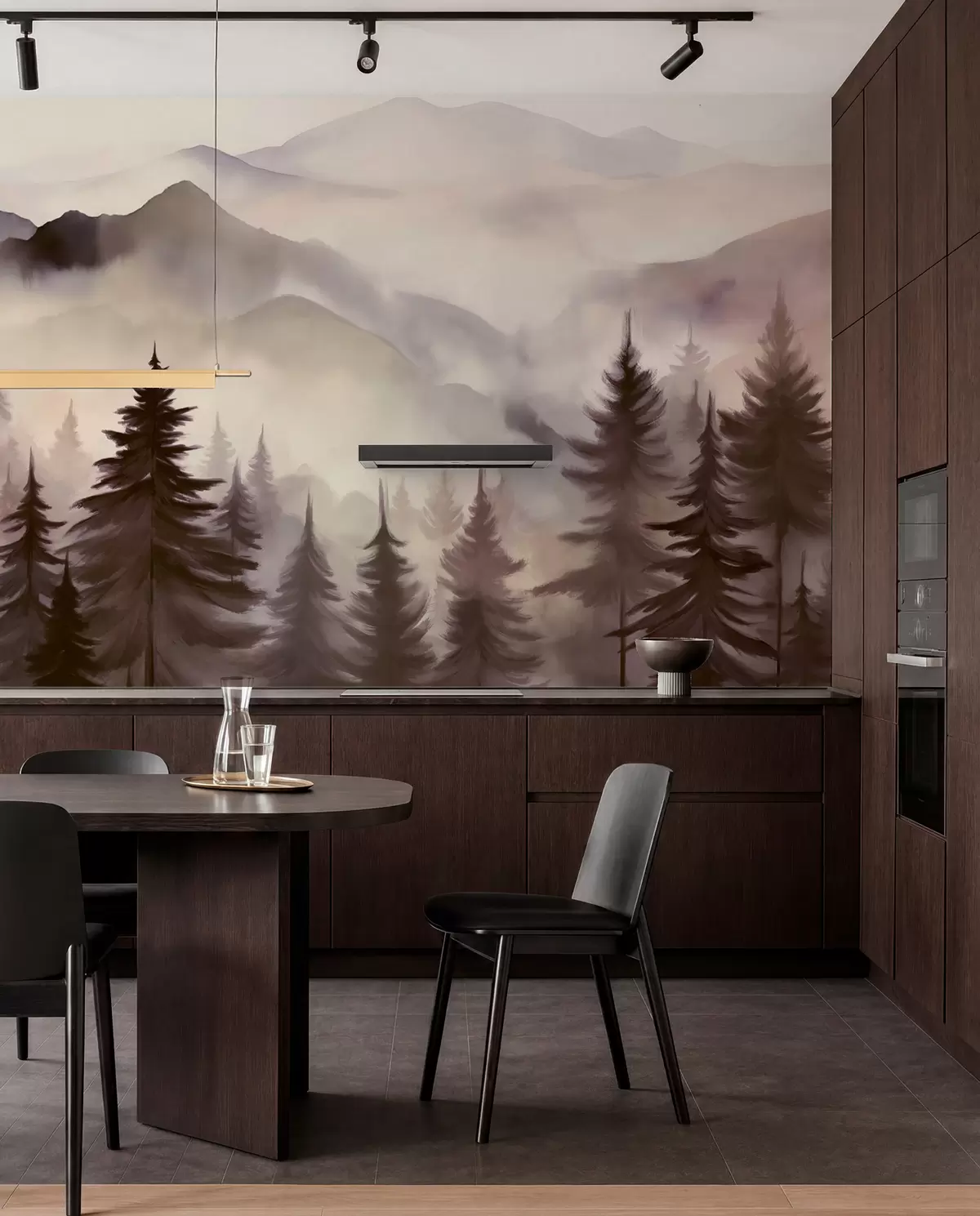 murales de pared Crestas malva al amanecer w08639v1