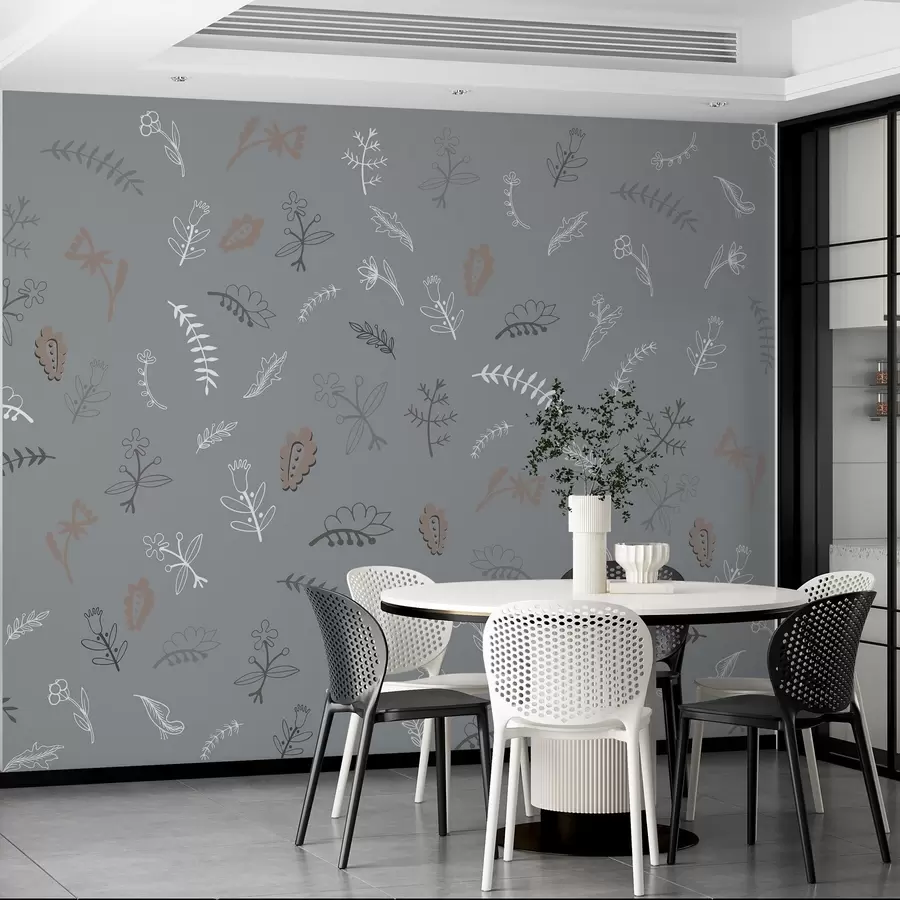 Murales de pared Motivo floral apagado con tonos tierra w02776v2 murales de pared Motivo floral apagado con tonos tierra w02776v2