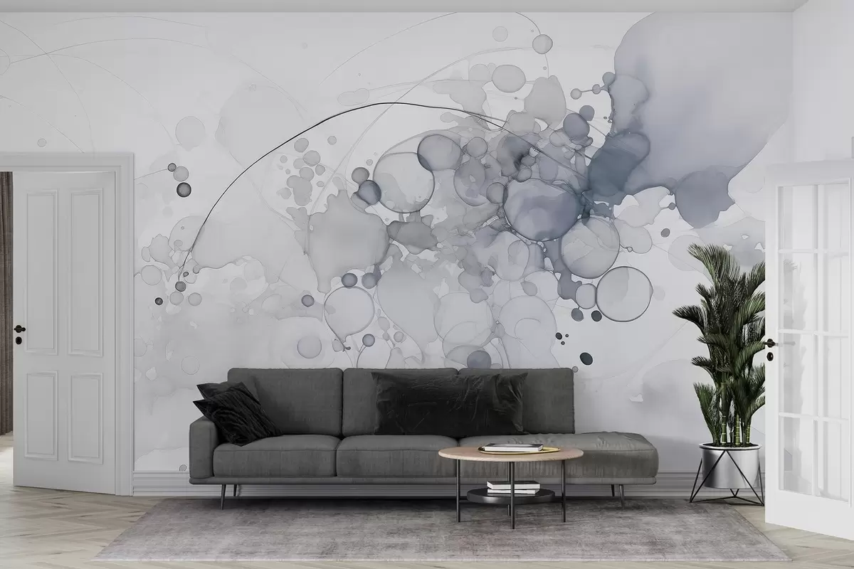 Murales de pared Arte abstracto fluido, estilo acuarela, colores grises w02746v1 murales de pared Arte abstracto fluido, estilo acuarela, colores grises w02746v1