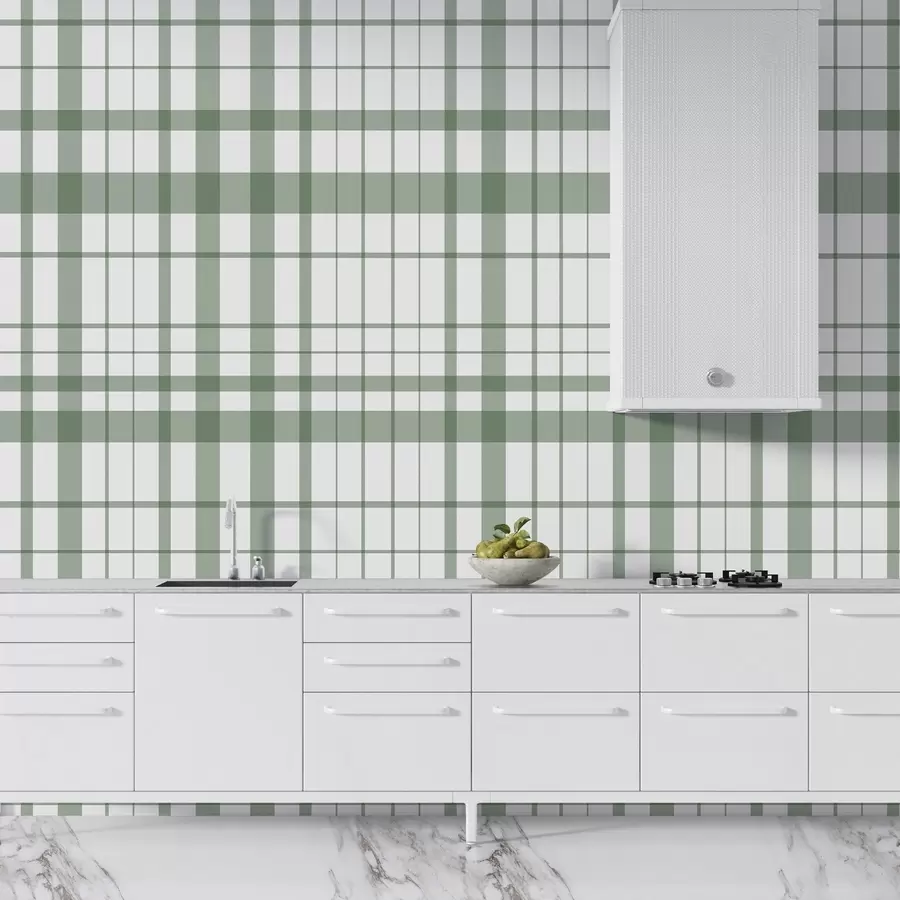 Murales de pared Diseño minimalista a cuadros con líneas finas y verdes sobre fondo blanco, austeridad geométrica. w02852v3 murales de pared Diseño minimalista a cuadros con líneas finas y verdes sobre fondo blanco, austeridad geométrica. w02852v3