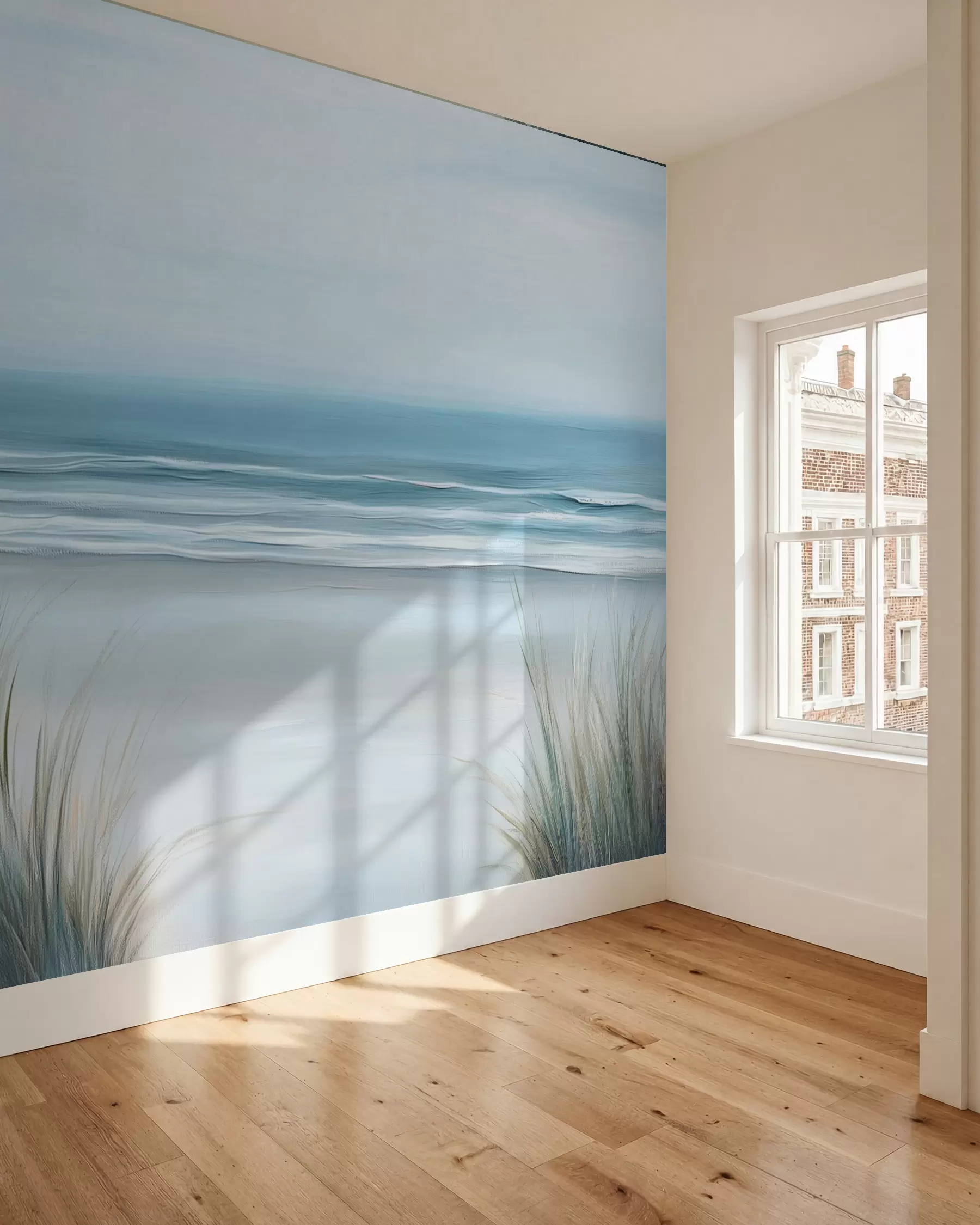 murales de pared Paisaje con playa salvaje al óleo w02869