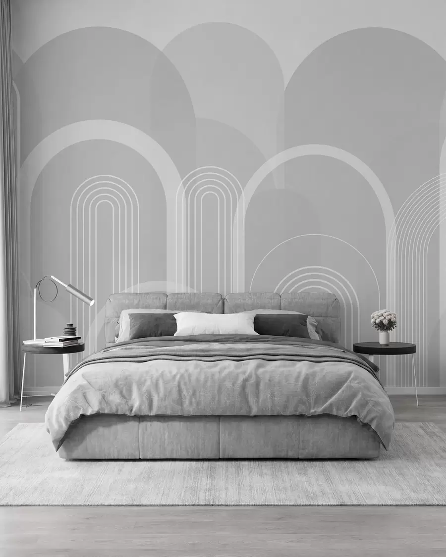 murales de pared Arcos finos sobre gris w02935v2