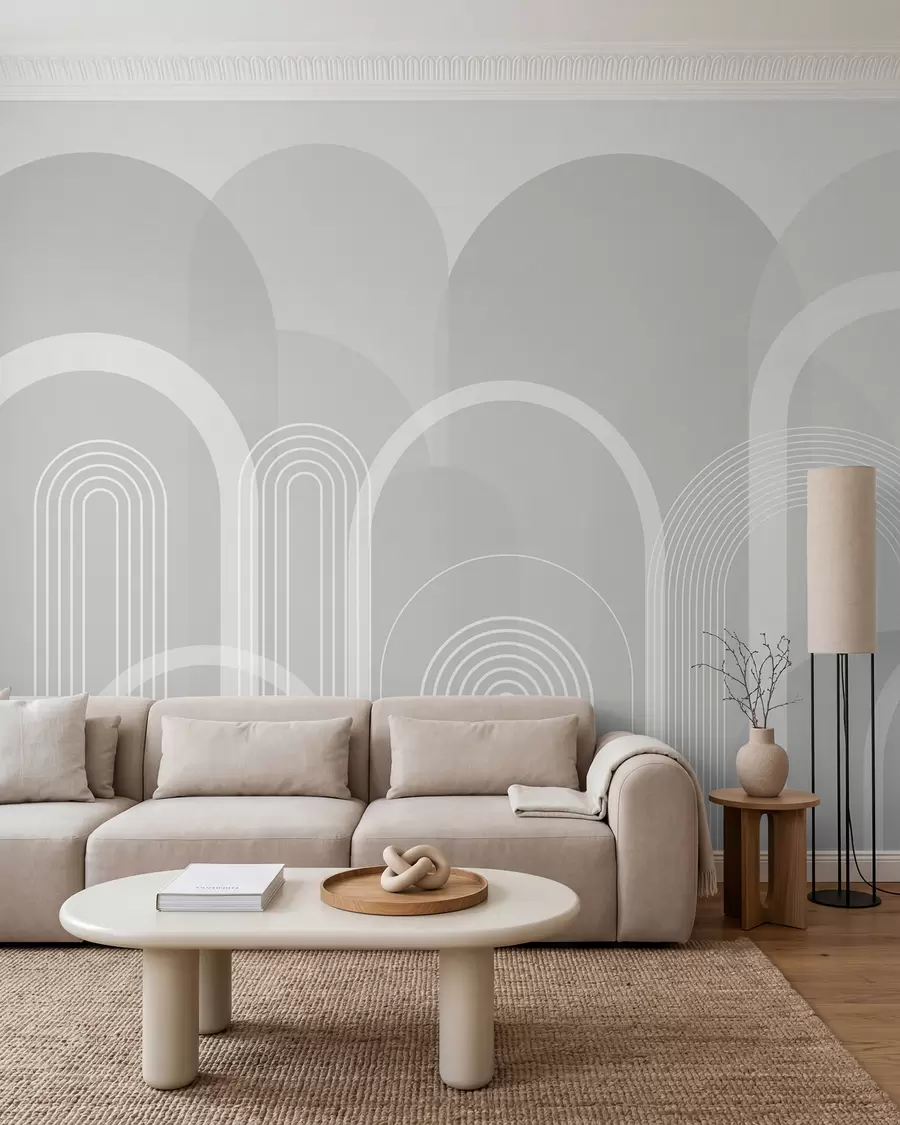 murales de pared Arcos finos sobre gris w02935v2