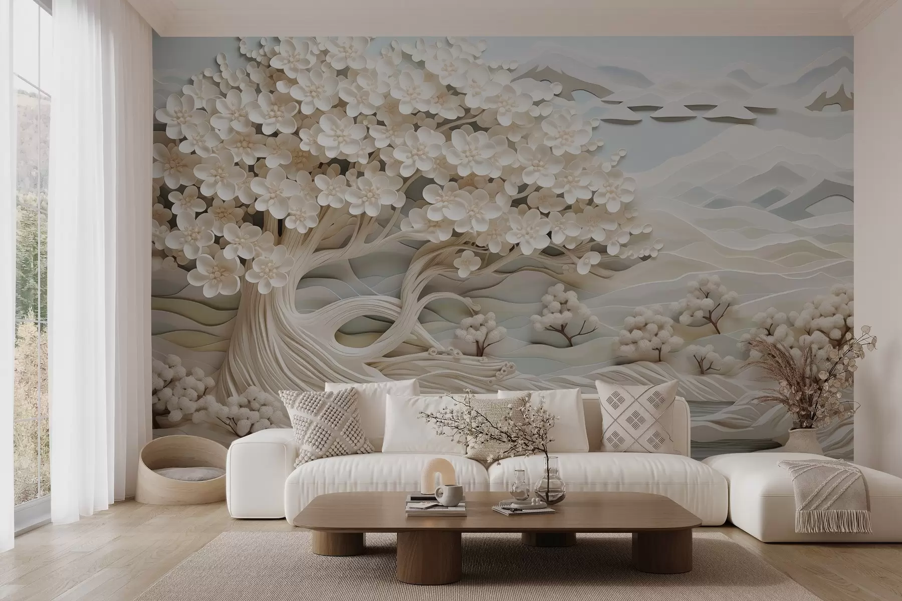 murales de pared Árbol mágico sobre el agua w02974
