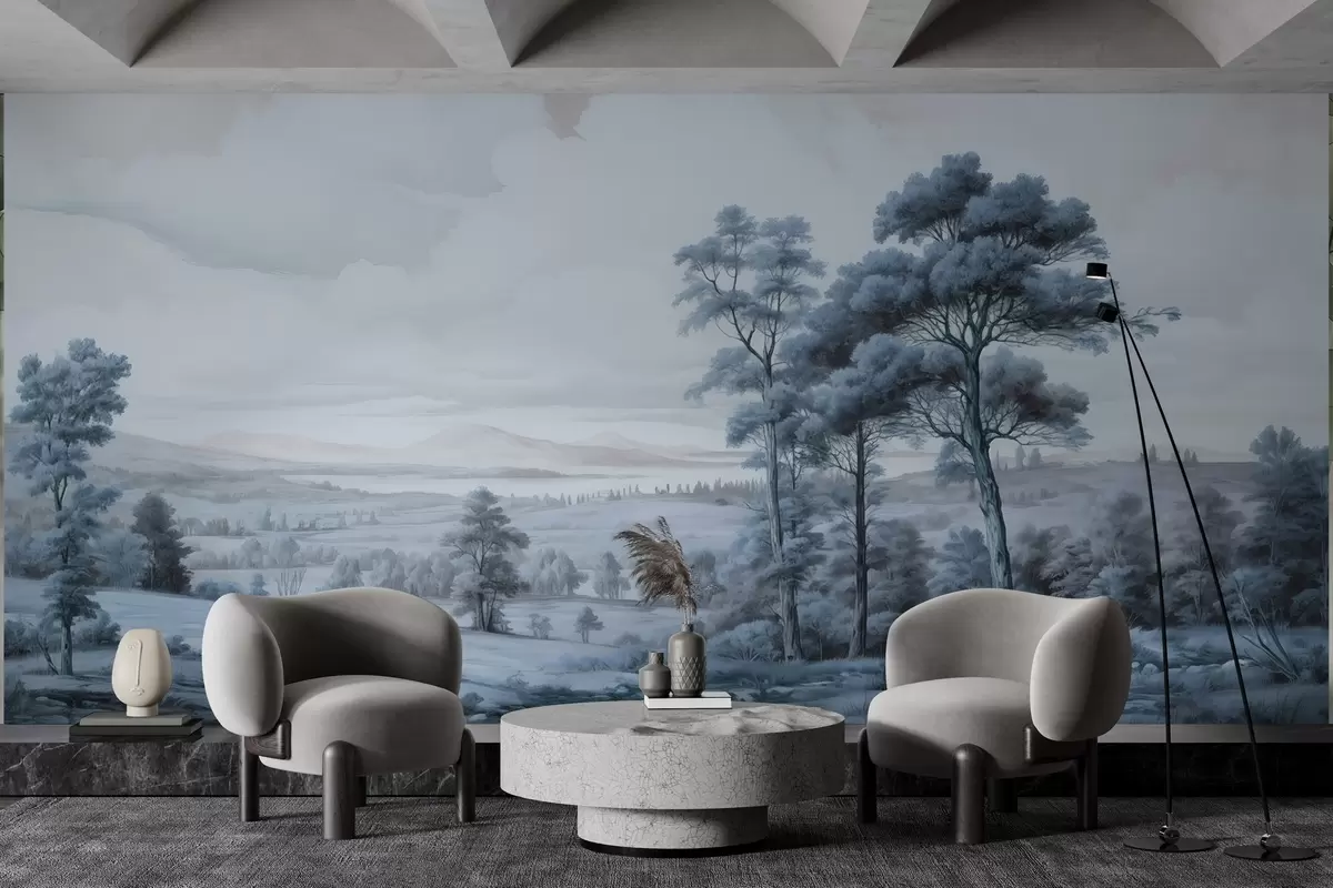 murales de pared Paisaje moderno en acuarela w02978v1
