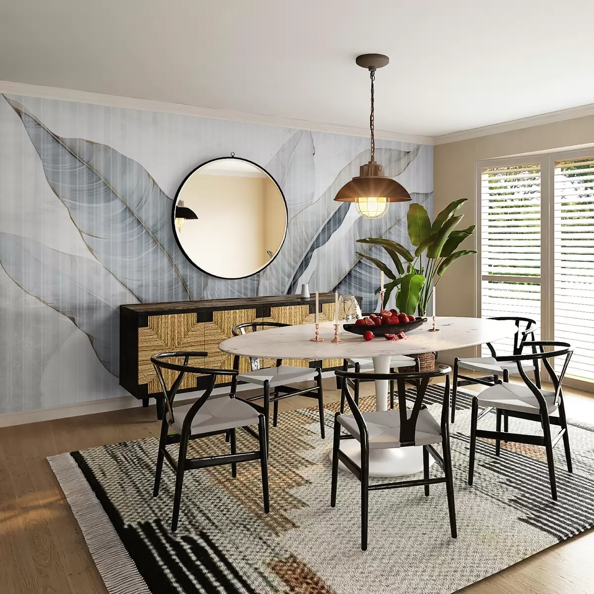 Murales de pared Hojas grandes en la pared w02982 murales de pared Hojas grandes en la pared w02982