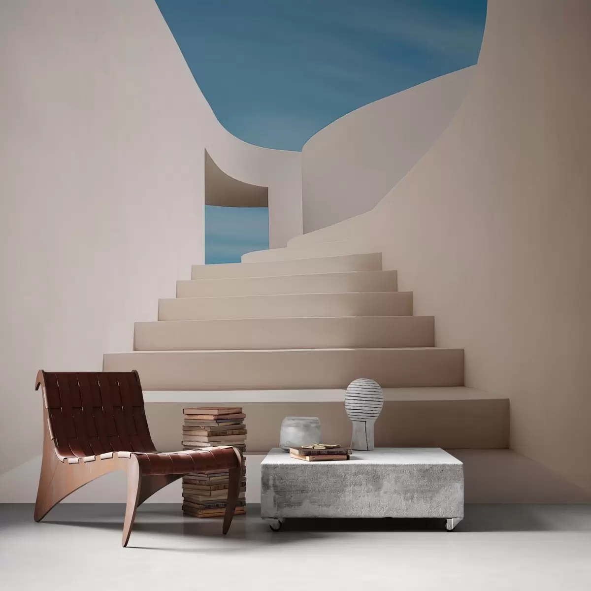murales de pared Pasos minimalismo arquitectónico w03037