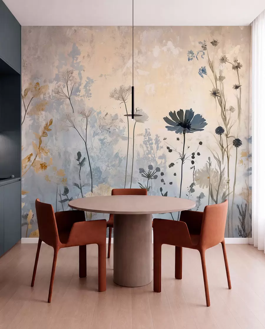 murales de pared Flores silvestres en abstracto w03022