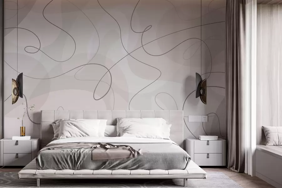 murales de pared Tendencia a las líneas y formas abstractas w03059