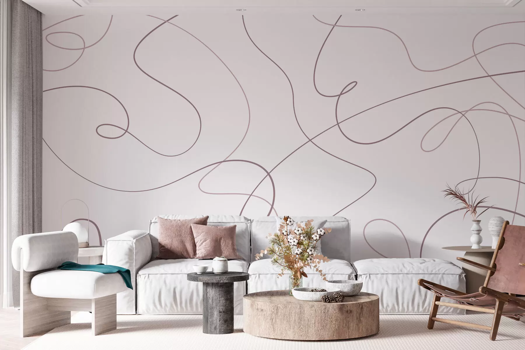 murales de pared Líneas abstractas con estilo w03061