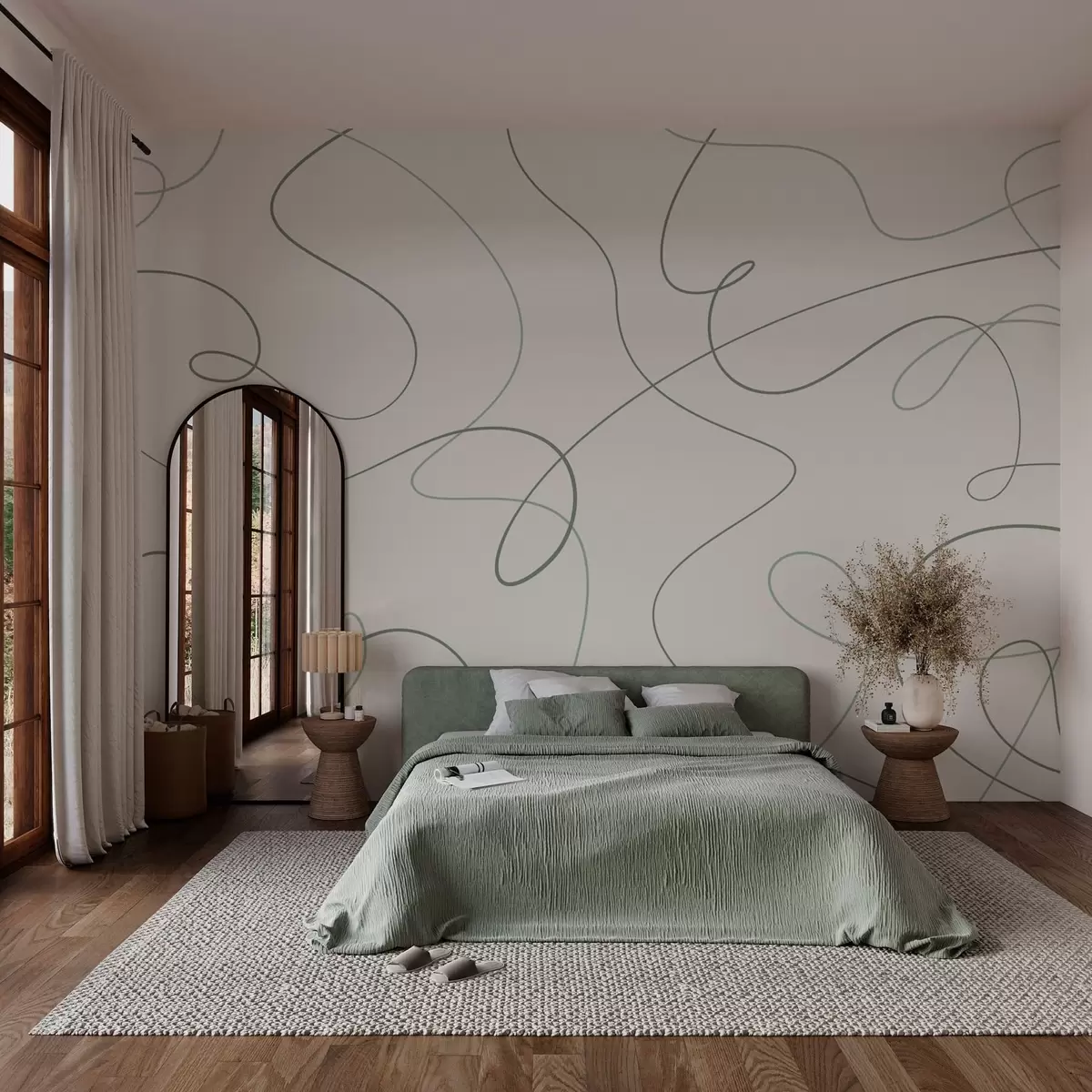 murales de pared Líneas abstractas con estilo w03061v2