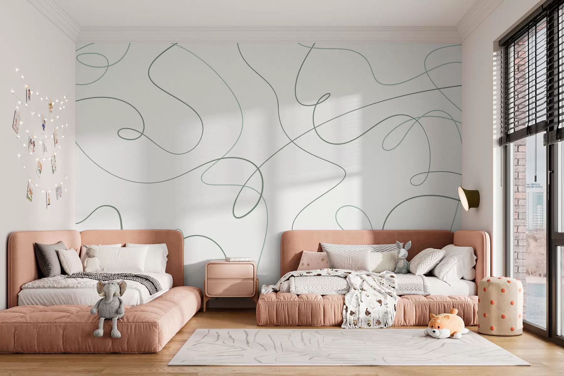 murales de pared Líneas abstractas con estilo w03061v2