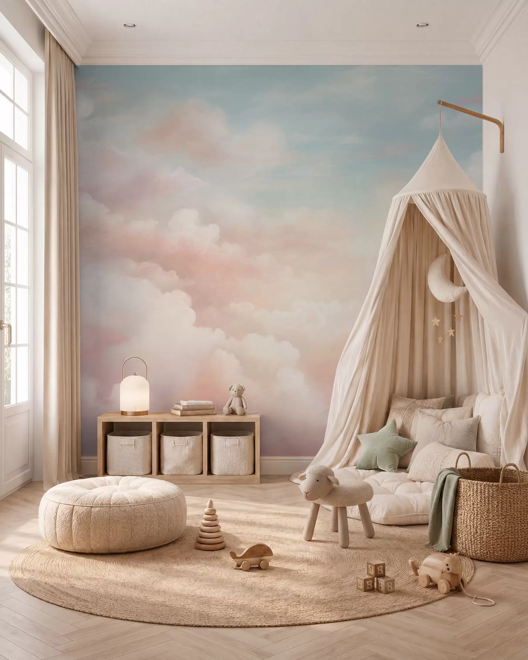 murales de pared Nubes de algodón de azúcar w03047