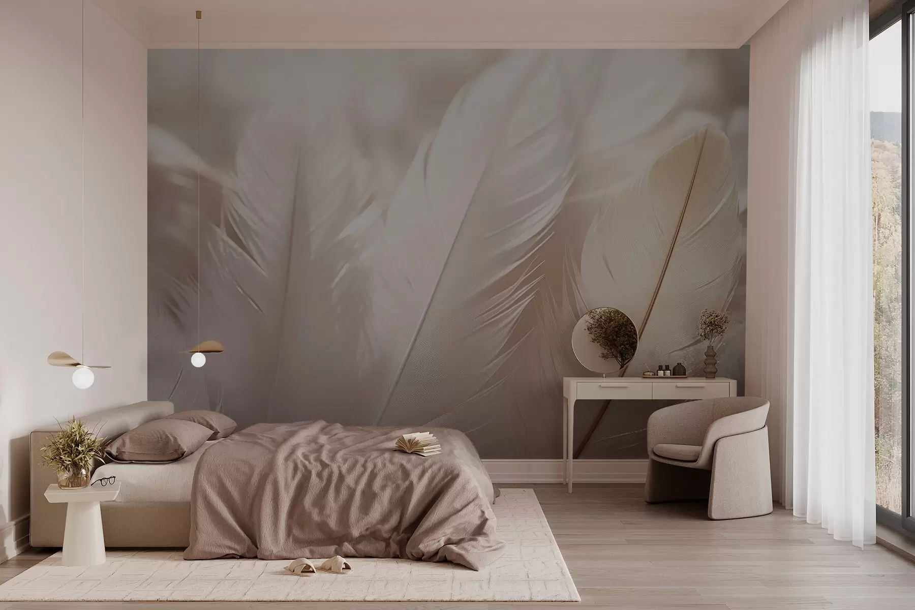 murales de pared Plumas w03064