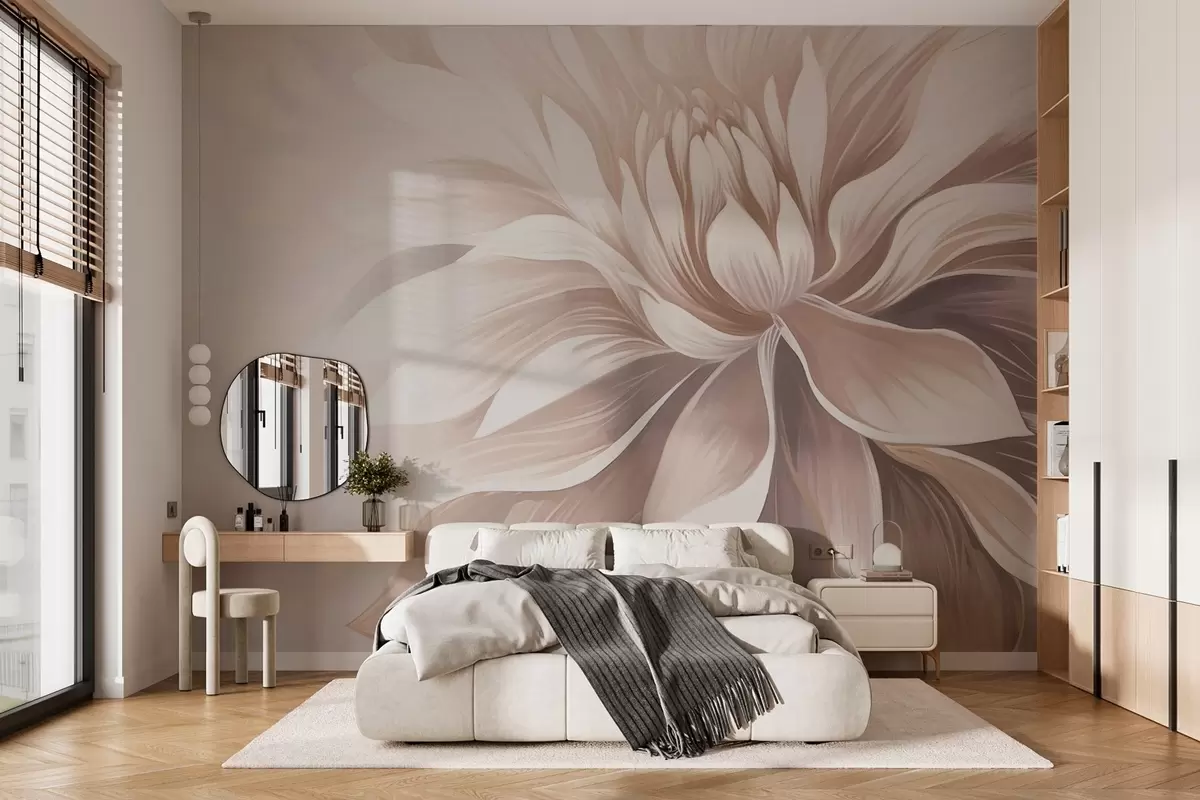 murales de pared Flor pastel de moda en niebla ligera w03128v1