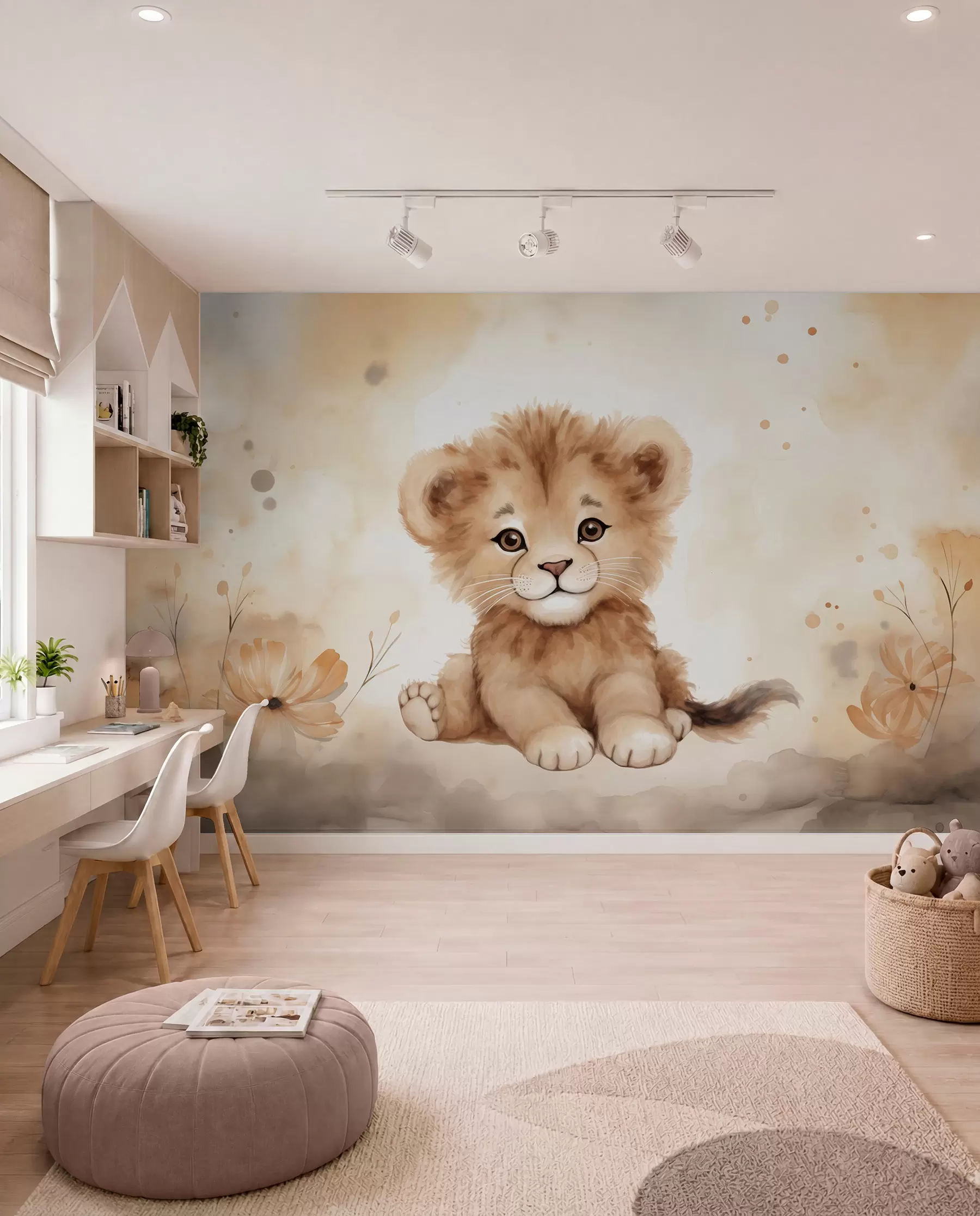 murales de pared Retrato de un leoncito w08844