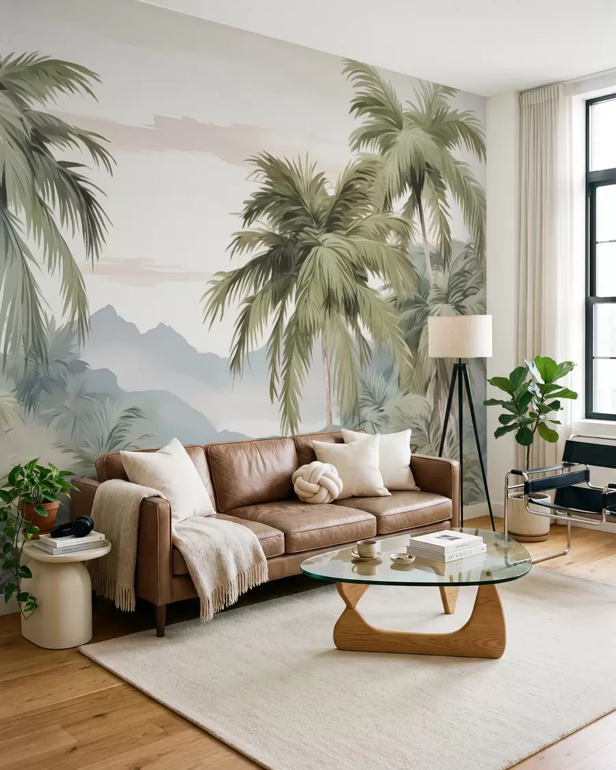 murales de pared Acuarela imitación palmeras w03267