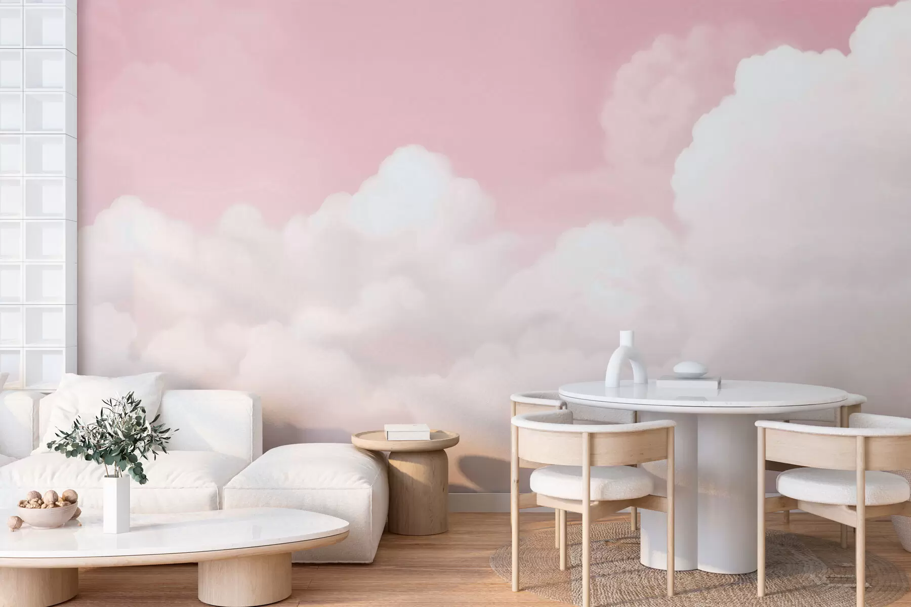 murales de pared Cielo y nubes rosas w03301