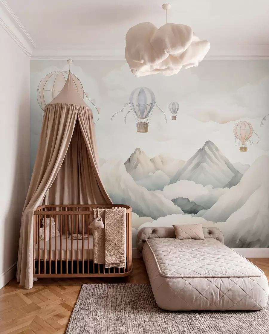 murales de pared Globos sobre montañas w08853