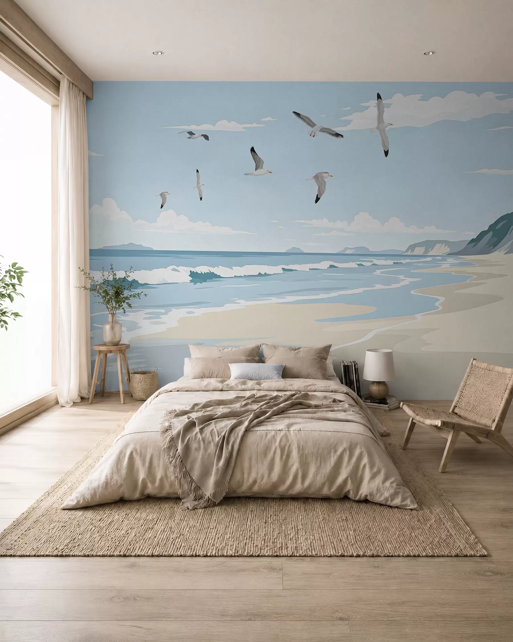 murales de pared Paisaje marino pintado al óleo w03338