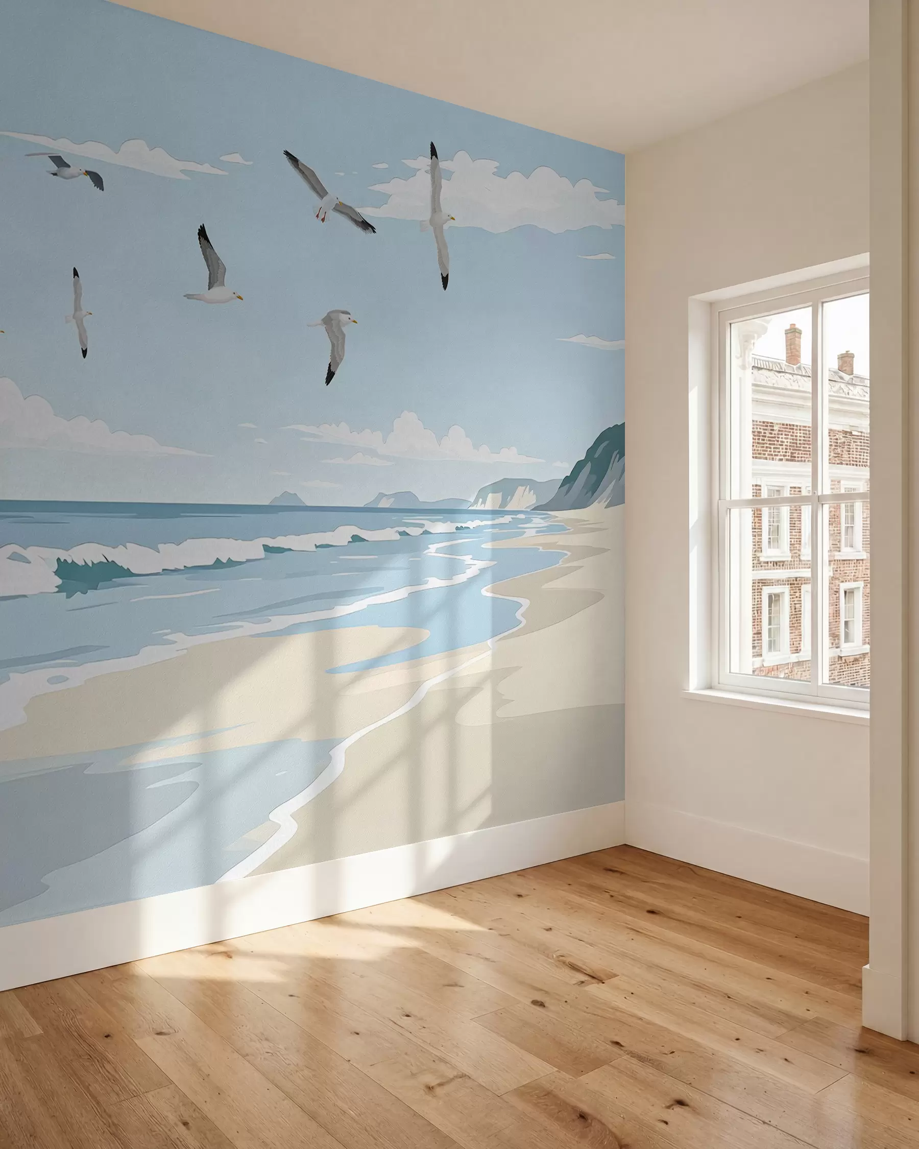 murales de pared Paisaje marino pintado al óleo w03338