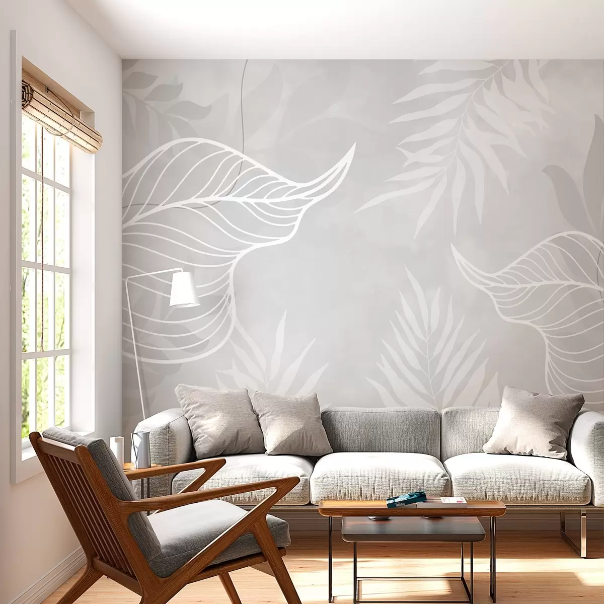 murales de pared Composición botánica lineal w03235