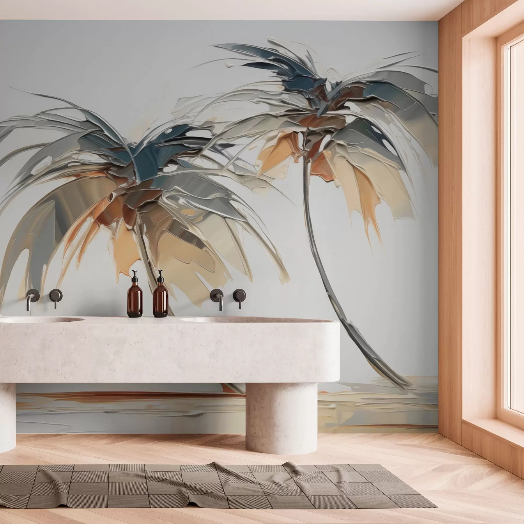 murales de pared Palmeras imitación pinceladas w03357