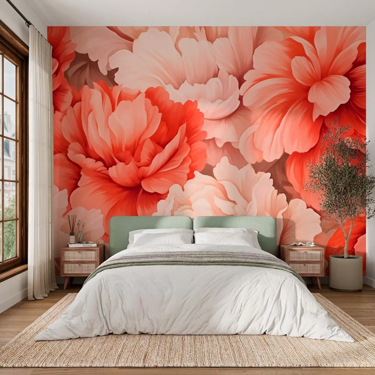murales de pared Exuberantes peonías w03370