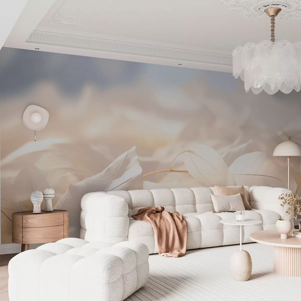 murales de pared Delicado follaje en colores pastel w03437