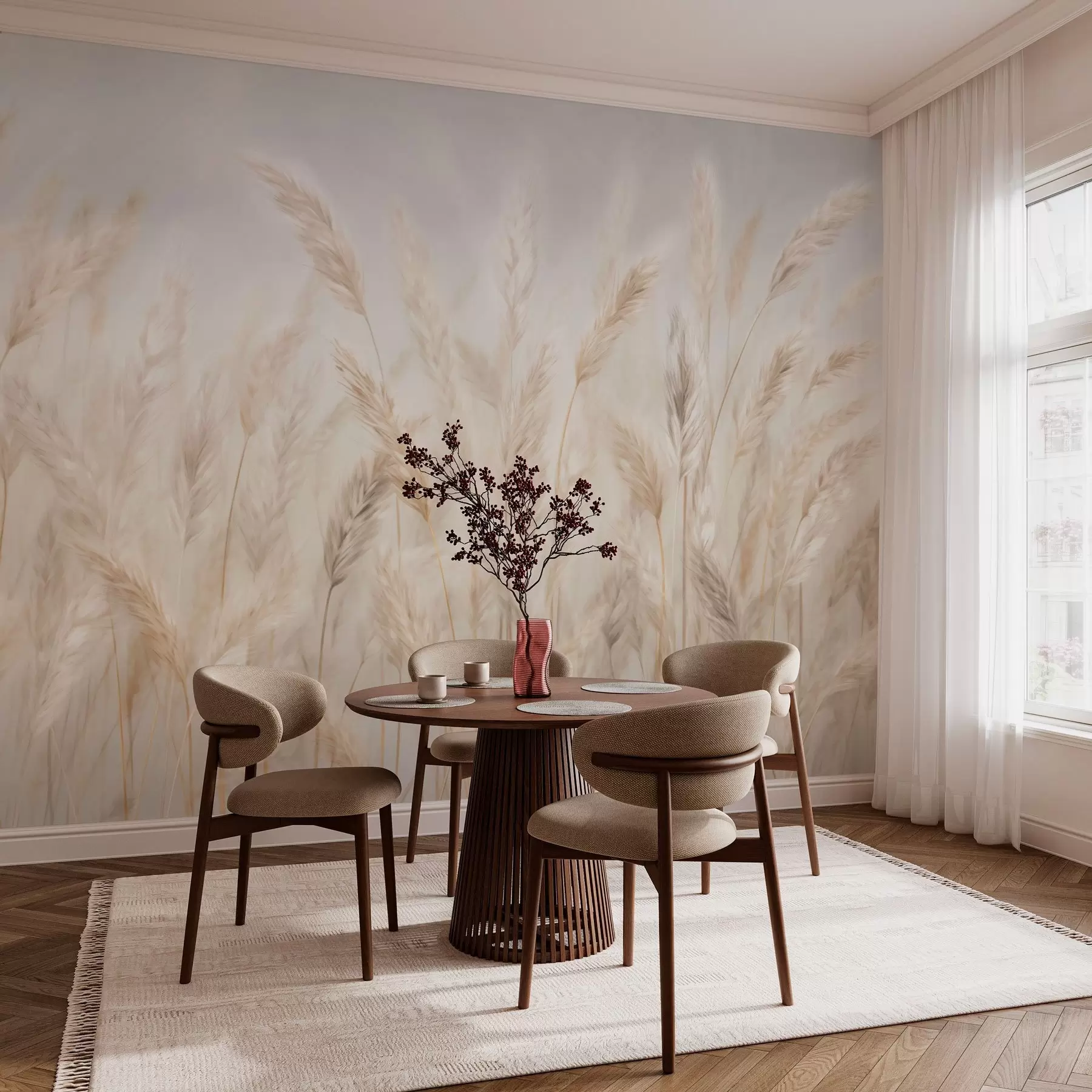 murales de pared Espiguillas contra el cielo azul w03530