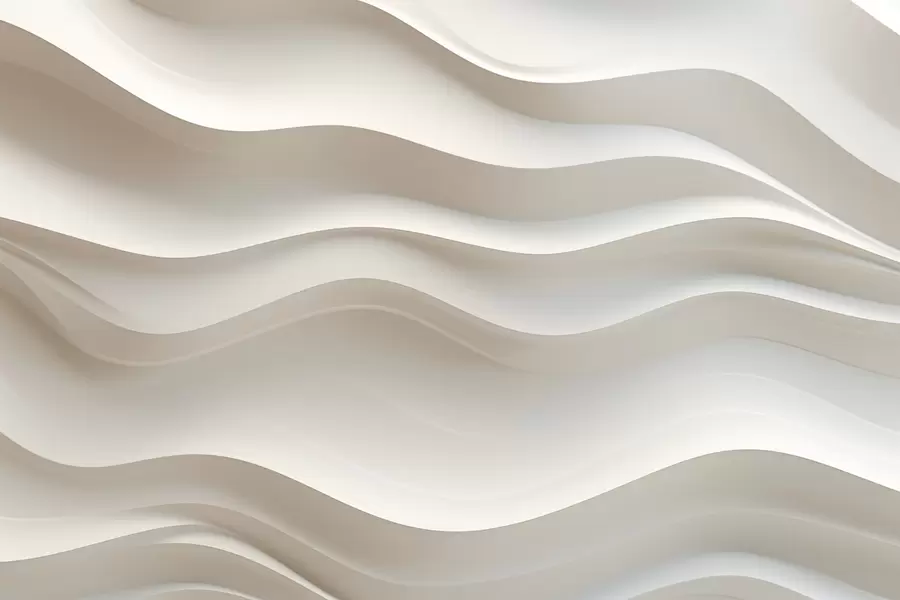 murales de pared ondas blancas y grises en 3D w08939
