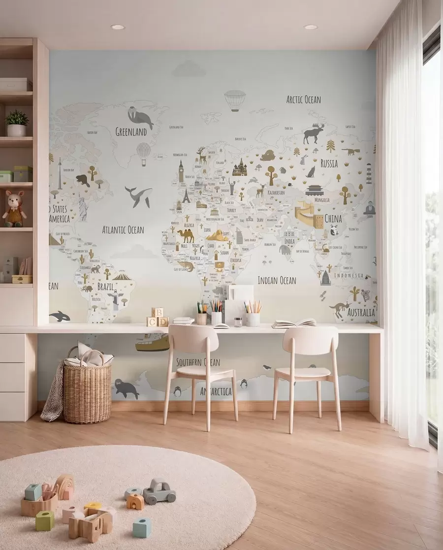 murales de pared Atlas de maravillas w03410v1