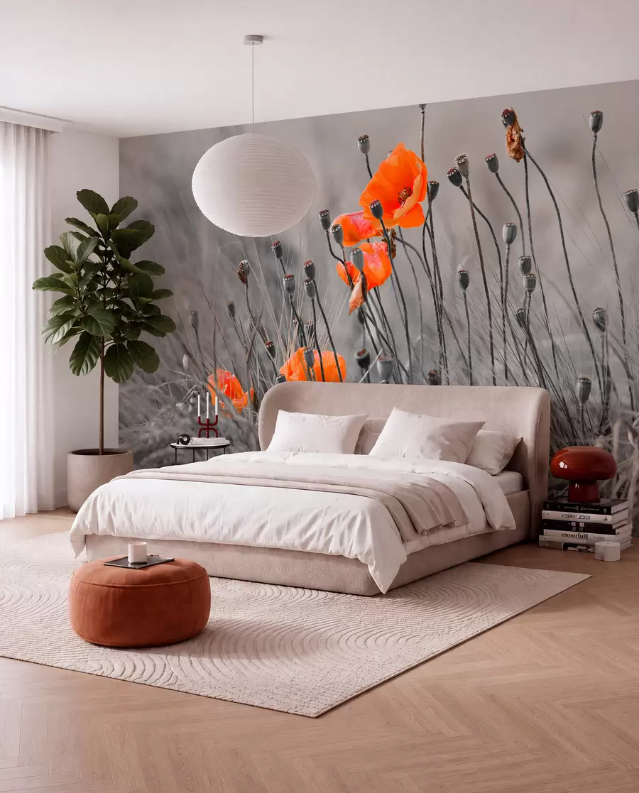 murales de pared amapolas de campo u53411