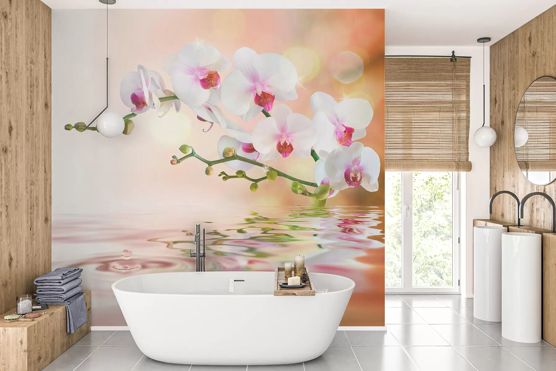 murales de pared orquídeas sobre el agua u56940