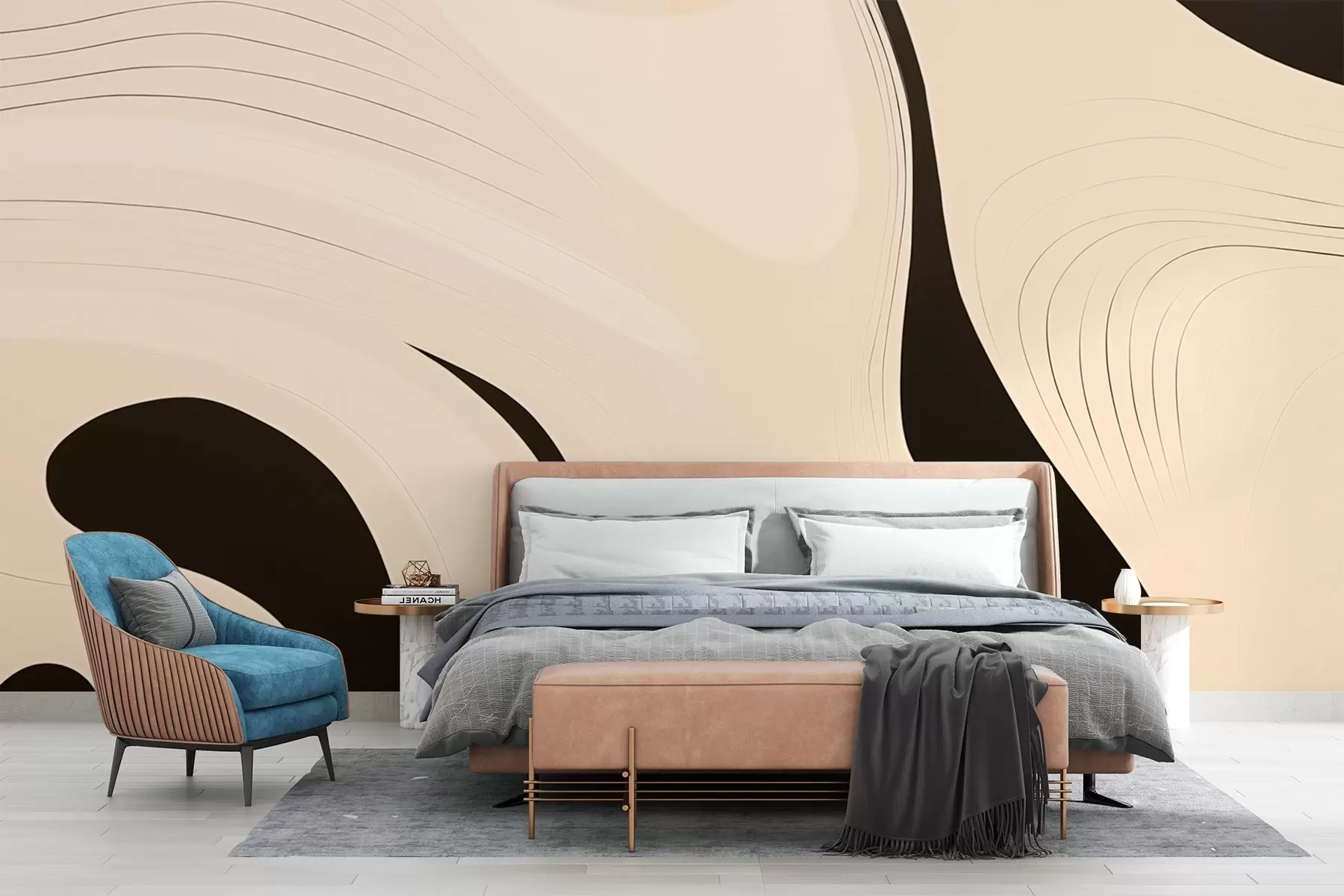 murales de pared Estructura gráfica abstracta de estilo minimalista w03515