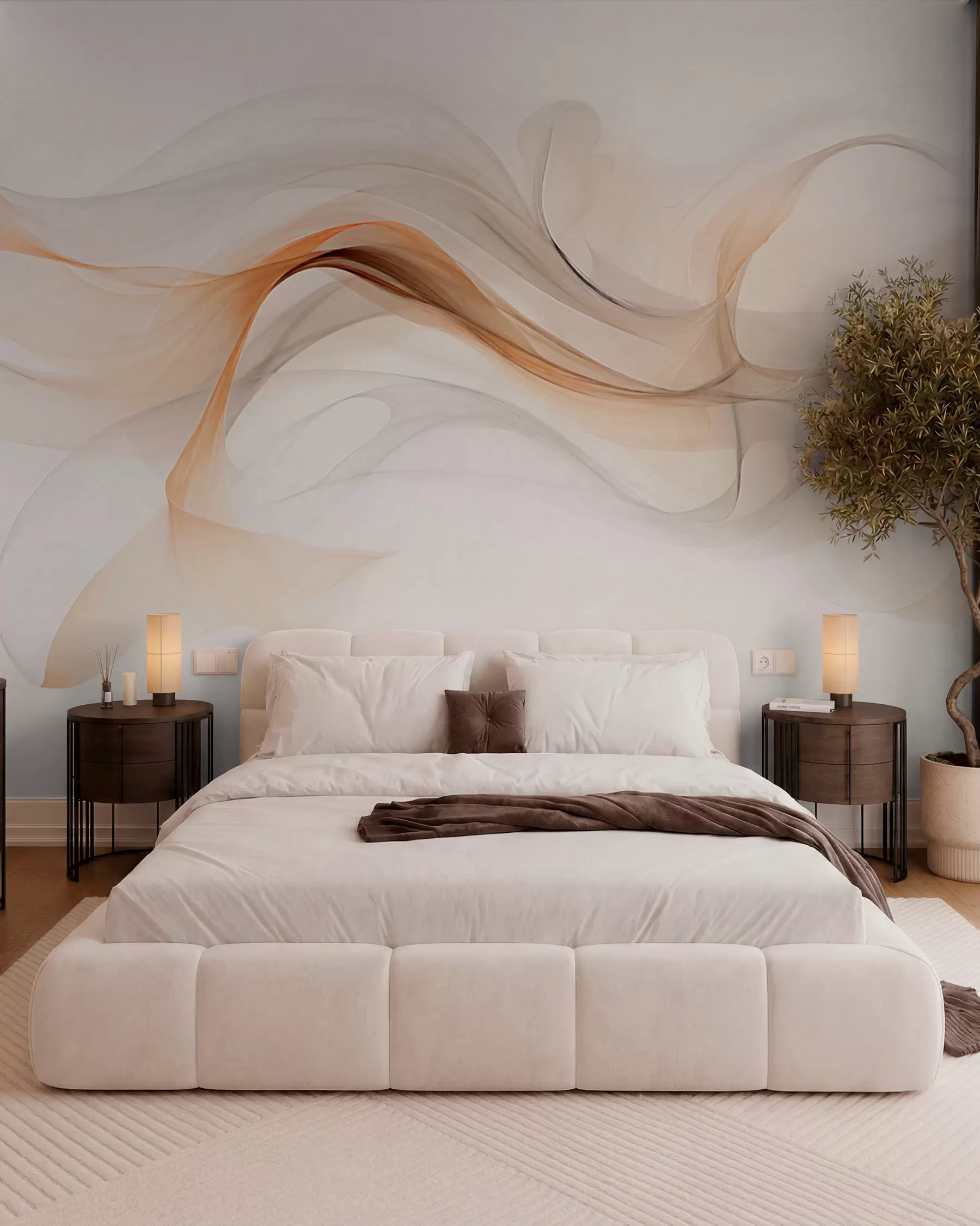 murales de pared Finas ondas caramelo w03609