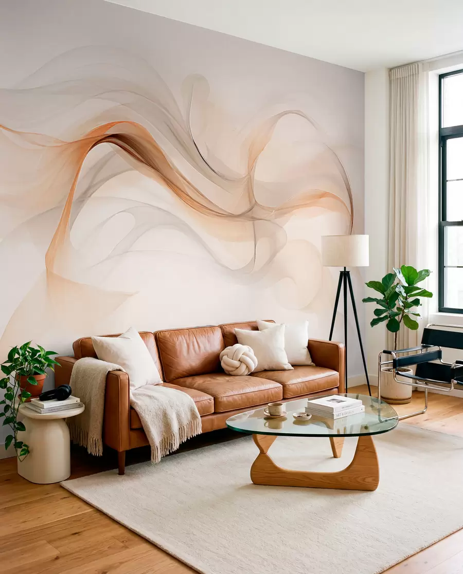 murales de pared Abstracción con ondas suaves w03609