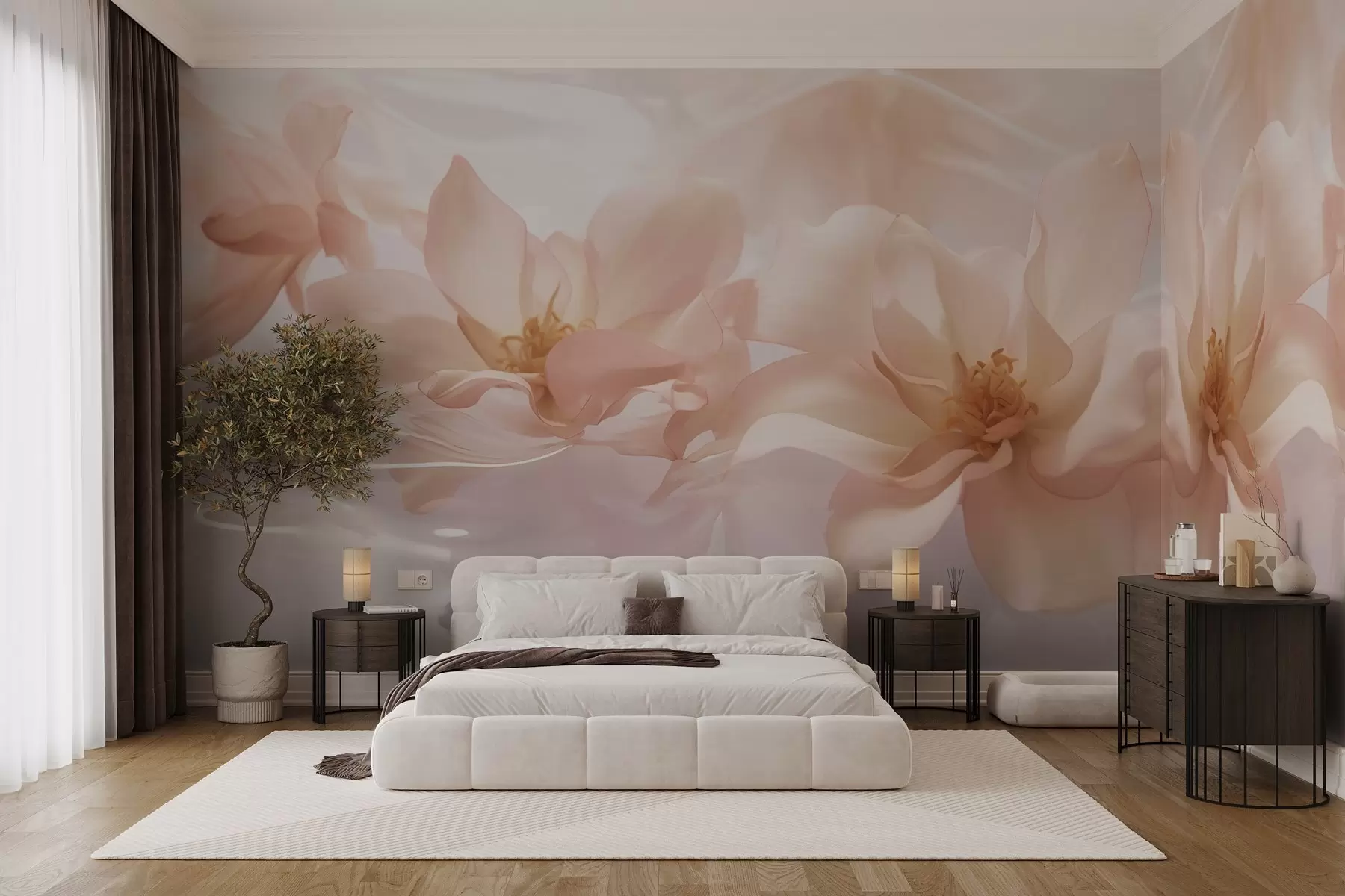 murales de pared Flores en colores pastel w03648