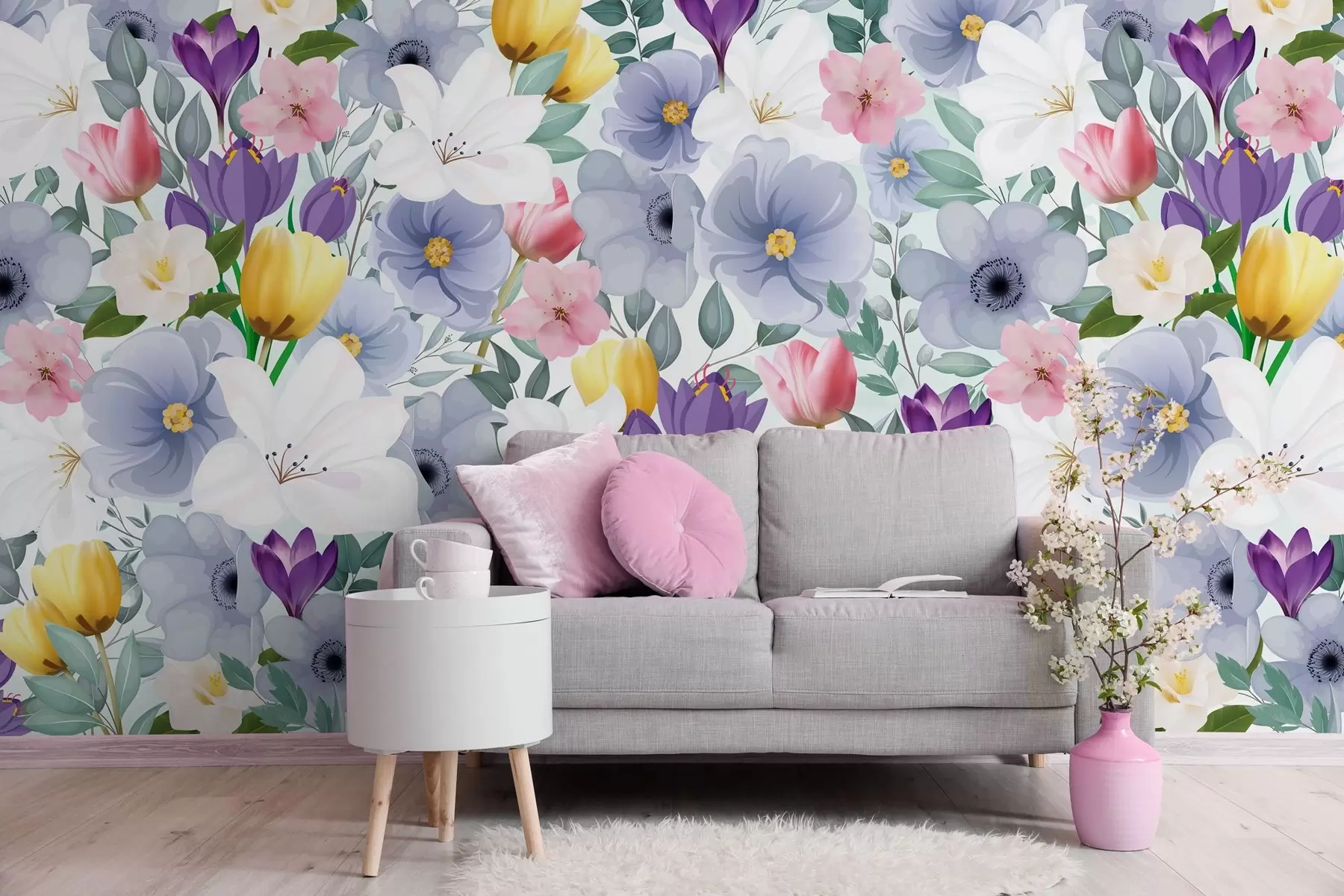 murales de pared muro en flor w03615