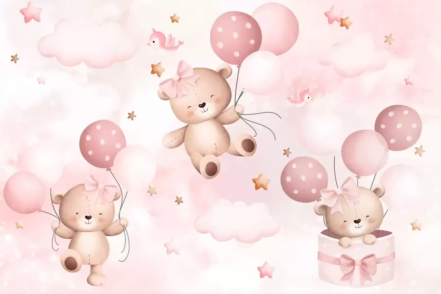 murales de pared Osos con globos w03680