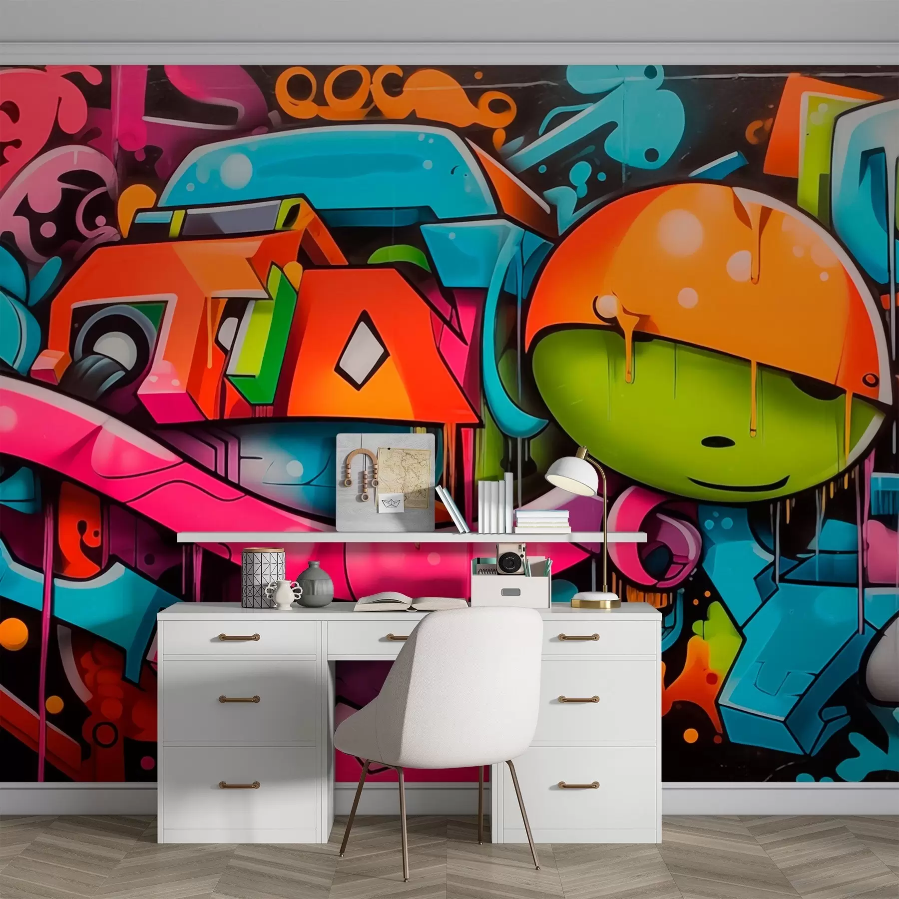 murales de pared Graffiti brillante w03688