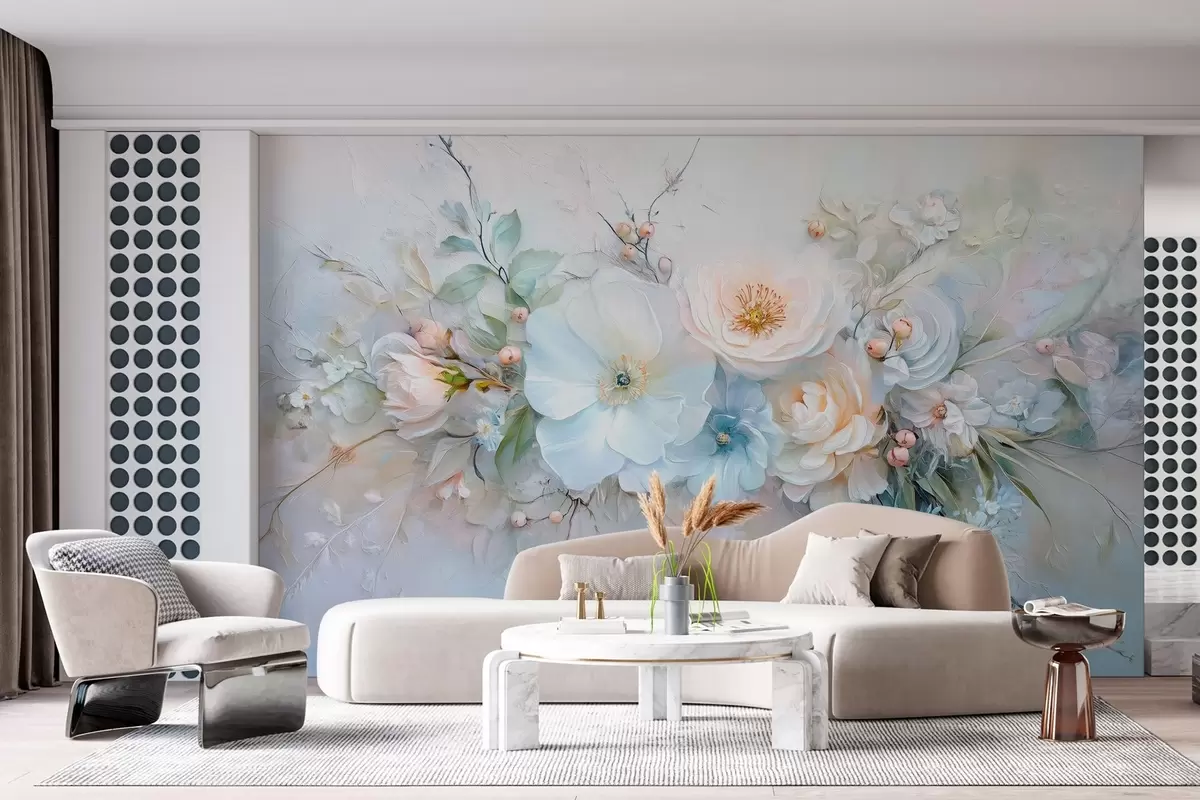 murales de pared arreglo floral al óleo w03618