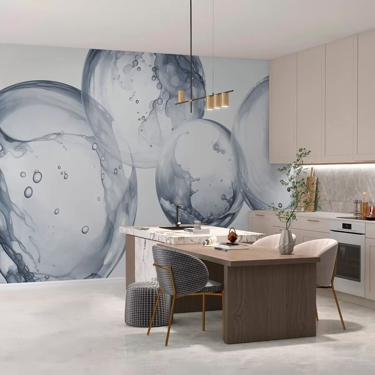 Murales de pared Burbujas imitación acuarela w03736v2 murales de pared Burbujas imitación acuarela w03736v2