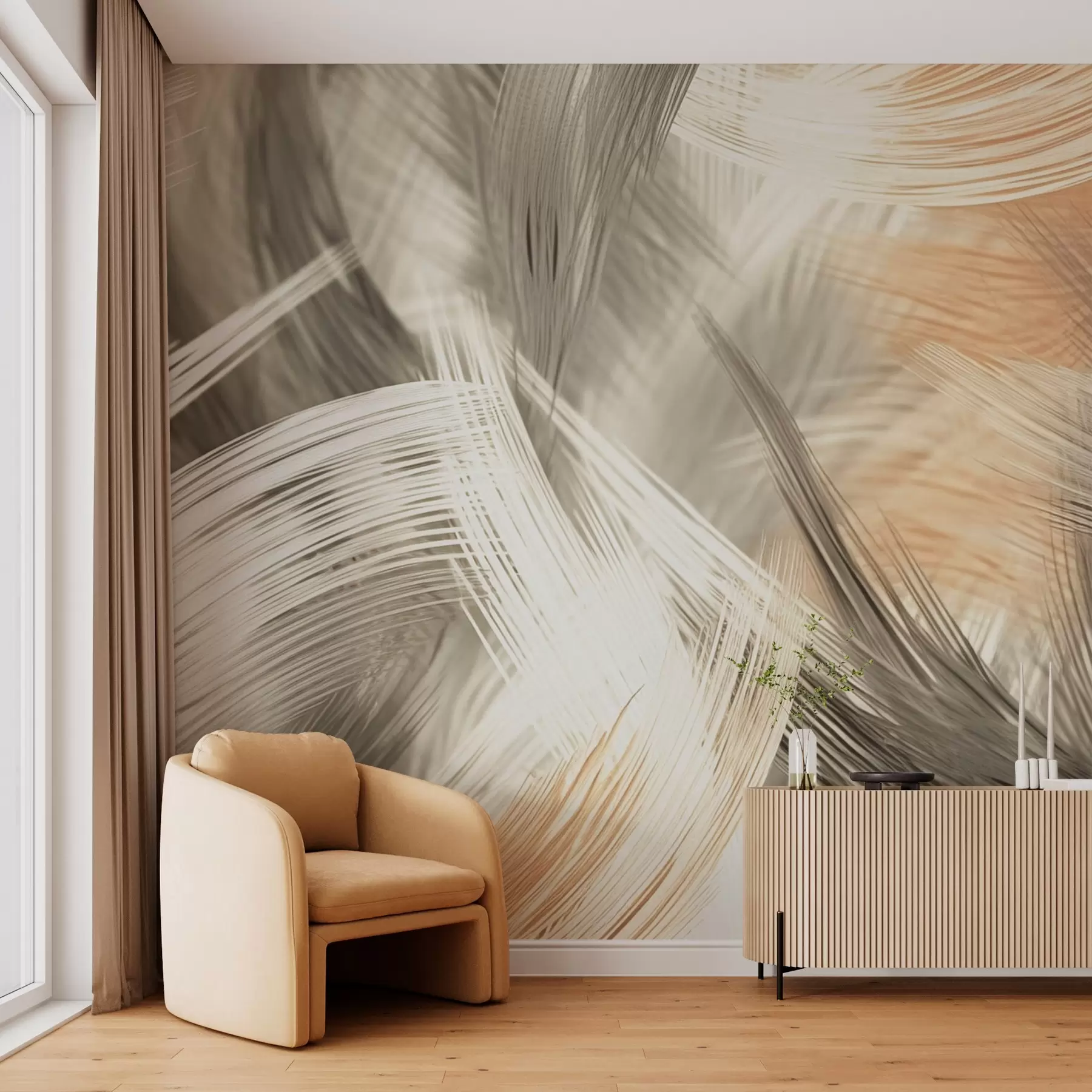 murales de pared Abstracto de hierba seca w03737v1