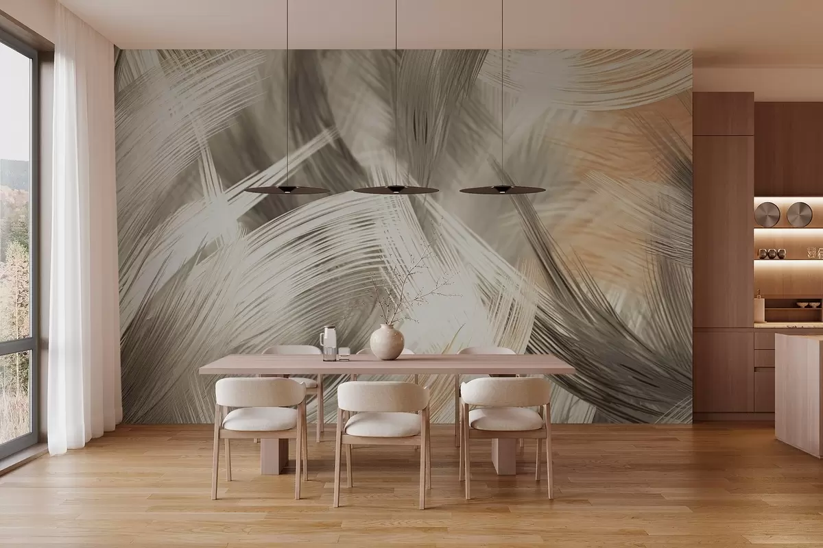 murales de pared Abstracto de hierba seca w03737v1