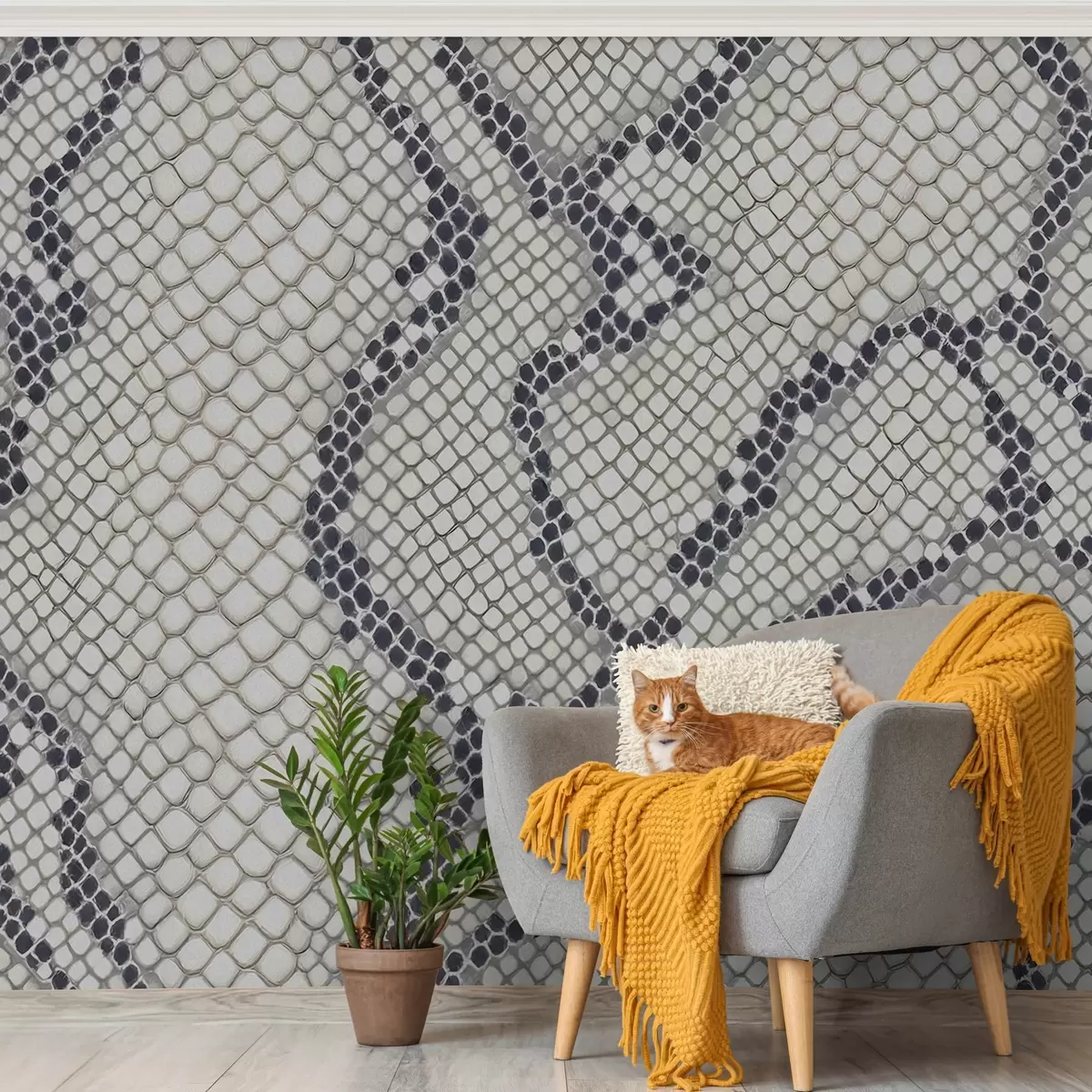 murales de pared Imitación de piel de serpiente con pintura w03830