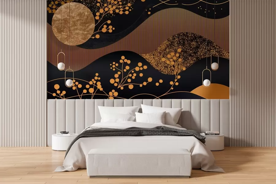 murales de pared fabulosa noche estrellada en estilo abstracto w03764
